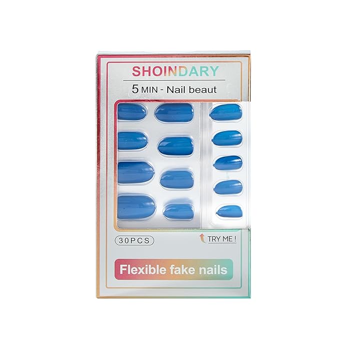 Orange Press on Nails Medium, False Acrylic Nails Press Ons,Jelly Fake Nails,Natural Petite Glue on Nails,Stick on Nails for Women Girls in 30 PCS