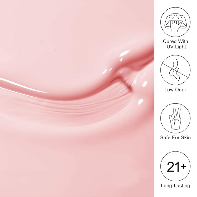 Imtiti Nude Pink Gel Polish - 0.5 Fl Oz Soak Off LED UV Nail Gel Polish for Spring/Summer DIY Nail Art & Salon Manicure Kit