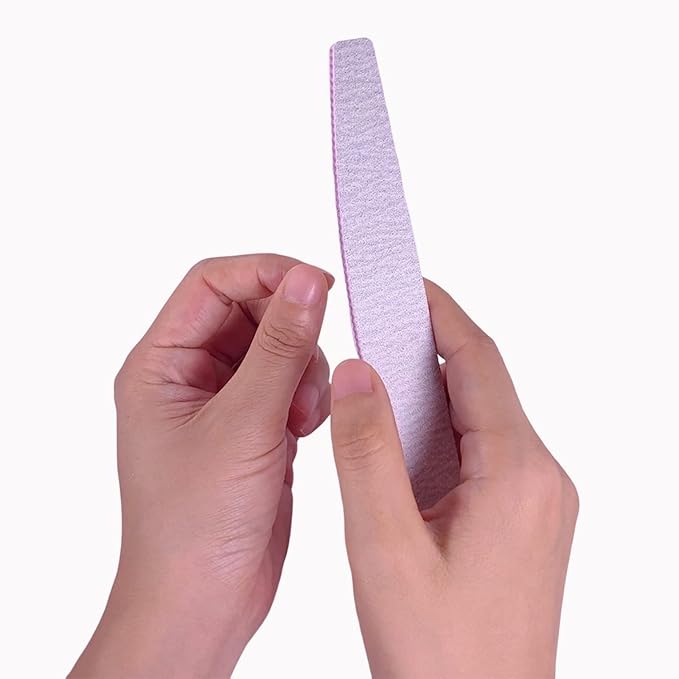 80/80 Grit Nail Files (25 Pack), Emery Boards for Acrylic Nails and Gel Nails, Coarse Nail File Double Sided 80 Grits Emory Professional Nail Filers Reusable Washable Manicure Curved Gray Bulk