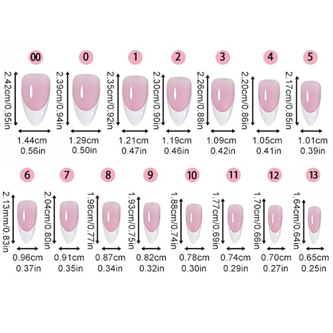 5Packs 150Pcs French Tip Press on Nails Medium Almond Fake Nails Glossy Acrylic False Nails Soft Gel Artificial Nails Glue on Nail for Women Girls Manicure Nail Art Decoration