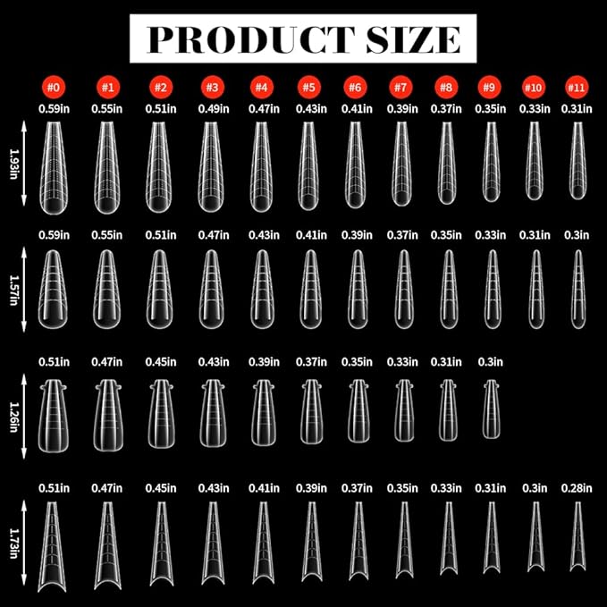 Nail Dual Forms for Poly Gel, 288PCS French Nail Forms, 8 Shapes, 12 Sizes Clear Poly Gel Nail Molds for DIY Nails Extension Kit for Salon-Quality Manicures at Home