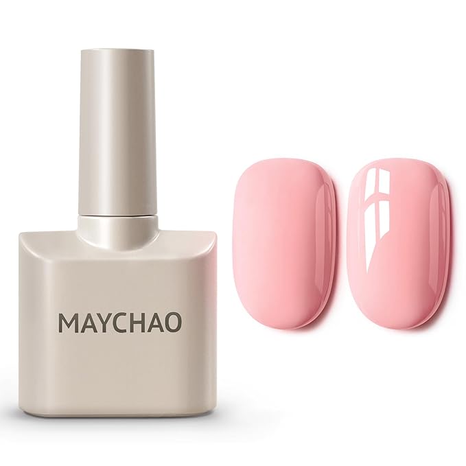 MAYCHAO 15ML Peach Pink Gel Nail Polish 1Pc Pink Gel Polish Soak Off UV LED Nail Polish Nail Art Starter Manicure Salon DIY at Home, 0.5 OZ
