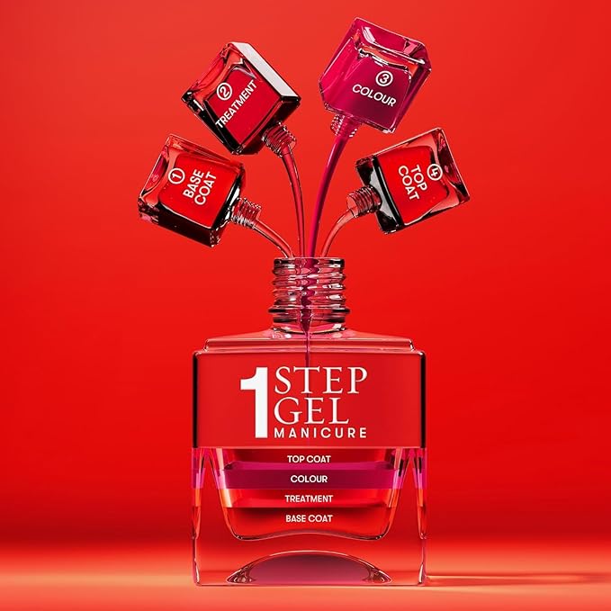 Nails Inc It's Topless Gel-Like Nail Polish, 4-in-1 Base Coat, Treatment, Color & Top Coat, Long Lasting, Strong, Chip Free Nails, Glossy Salon Quality Manicure, Air Dry, Camilla, 0.47 Fl Oz