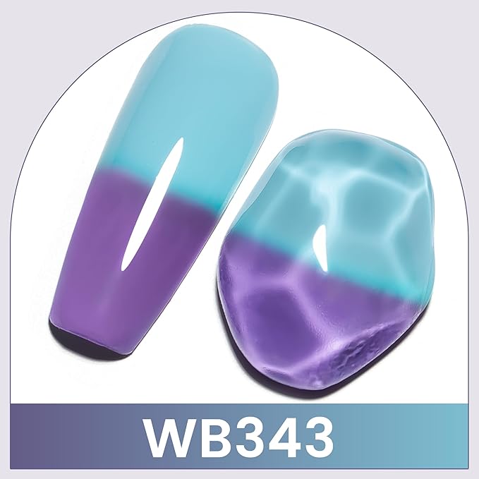 YTD Likomey Color Changing Gel Nail Polish,15ml Mockingbird Egg Blue To Purple Mood Temperature Change Colors,Fall Winter Thermal Ombre UV Manicure Pastel UV Nail Varnish,WB343