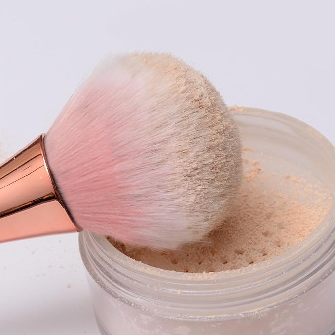WOKOTO 5pcs Gold Nail Dust Brushes For Acrylic Nails Art Cleaning Brushes Kit Hourglass-Shaped Makeup Brushes Highlighter Brush Loose Powder Eyeshadow Foundation Blush Brushes Dust Nail Brushes Set