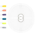 100 PCS Nail Swatch Sticks, Clear Plastic Nail Color Swatches with Metal Ring, False Fake Nail Art Tips Sticks for Gel Polish Display,Practice(Square Nail Sample Fan)