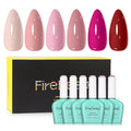 10ml Hema Free Gel Nail Polish Set, 6 Colors Gel Polish Kit Beige Purple Burgundy Red Nude Pink Manicure Gift for Women Art DIY and Salon