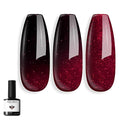 modelones Red Gel Nail Polish Burgundy Wine Color Changing Mood Temperature Change Nail Polish Gel Soak Off Nail Art 15ML