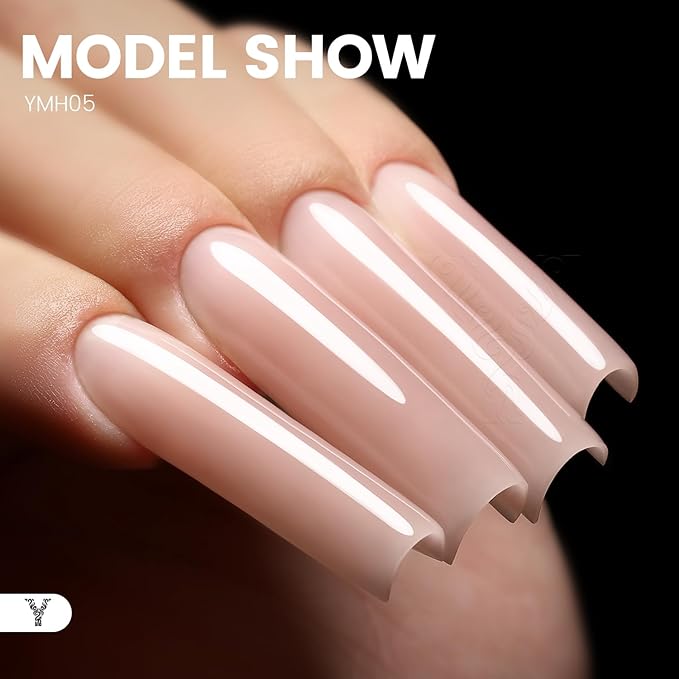 50g Builder Gel for Nails, Long-Lasting Soak-Off Nail Extension Gel for Beginners & DIY Home Salon Manicure(YMH05-Light Apricot Nude)