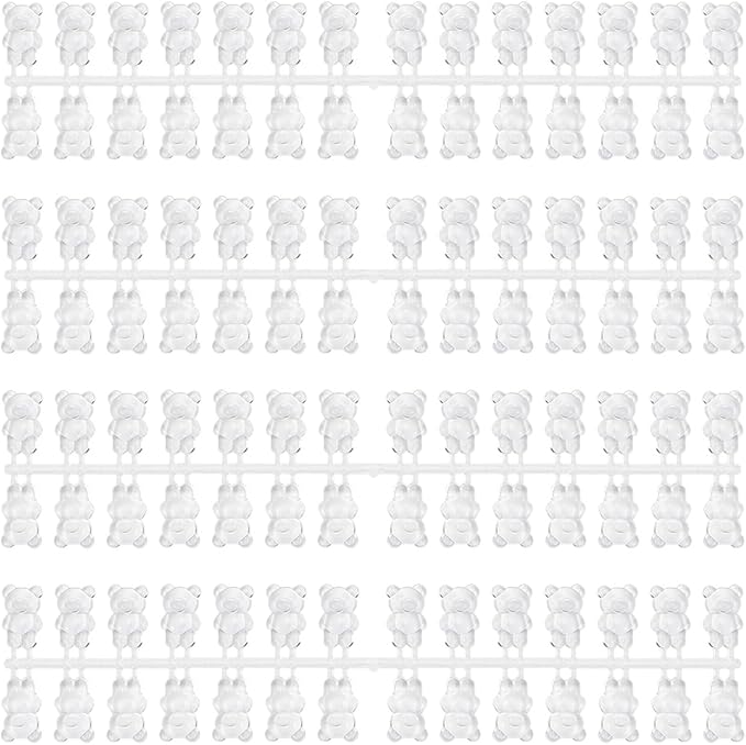 140pcs Bear Shaped Nail Polish Display Cards - Transparent Acrylic Nail Swatch Sticks for Nail Salon, DIY Manicure, Gel Polish Nail Art Practice
