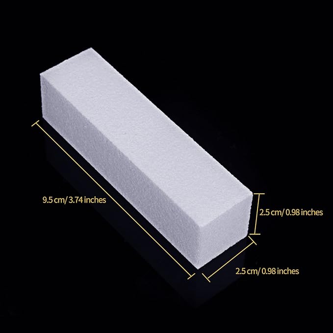 12 Pack Nail Buffer Block 4 Sided Nail File Sanding Block Buffing Blocks for Natural and Acrylic Nails, Medium Grit (White)