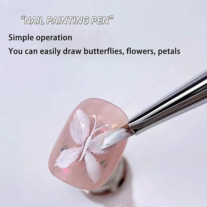 1 PACK Acrylic Paint Brushes for Acrylic/Polygel/Builder Gel,Nail Brush for Drawing Petals and Butterflies (NK)