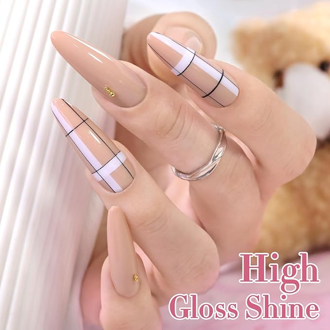 Double Rhythm 0.5 Oz Gel Nail Polish Neutral Natural Same Color Same Bottle Translucent Light Milky Pastel 15ML Manicure French Design Art DIY at Home (Nude-A1214)