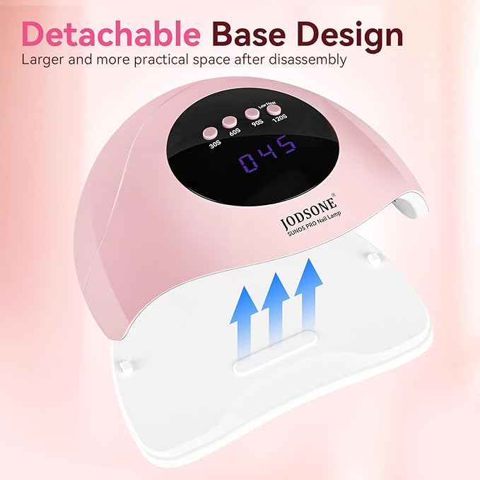 JODSONE Quick U V LED Nail Lamp with 4 Timer Settings Auto Sensor Nail Dryer Pink