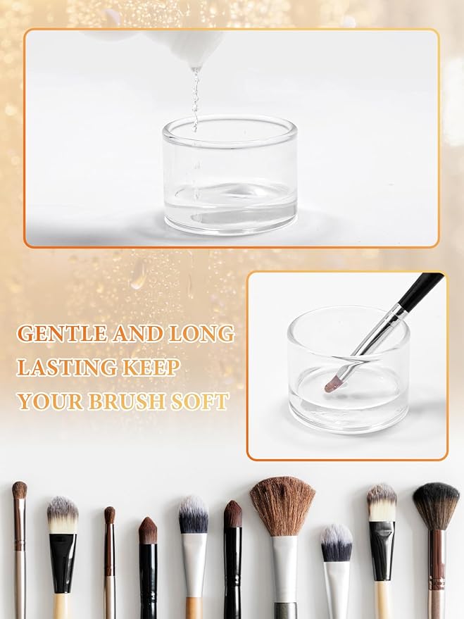 EBANKU Orange Scent 120ml Acrylic Nail Brush Cleaner, 3 in 1 Nail Art Brushes Conditioner Nail Brush Clean Solution Quickly Clean With Glass Cup and Scrub Brush for Solid Gel Polish