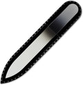 Mont Bleu Rainbow Crystal Nail File in Black Pouch - Small/Purse Size - Czech Tempered Glass - Handmade in Bohemia (Czech Republic)