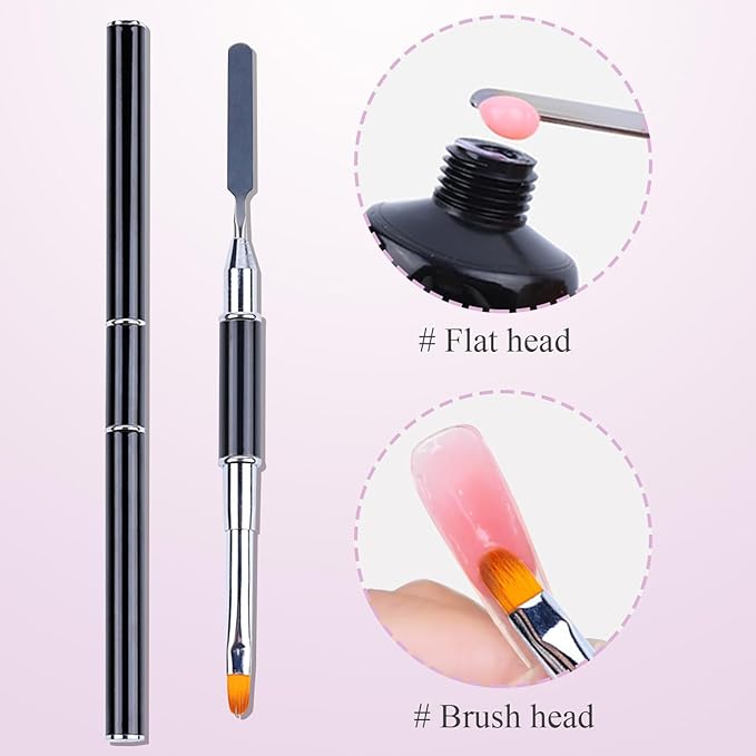 Dual Forms For Polygel,100pcs Stiletto Nail Forms For Builder Gel 10 Sizes Clear Poly Gel Nail Tips Acrylic Extension Nail Mold Set With Brush/Clip/File/Crystal Cup,Manicure Kit For Beginner