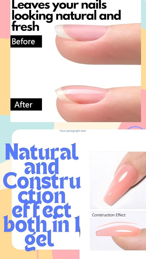 SEQ Poly Extension Gel Kit – SUMMER BLUSH Neutral Builder Formula with Base & Top Coat, Easy Application for Salon-Style Extensions, Includes Brush & Gift Bag