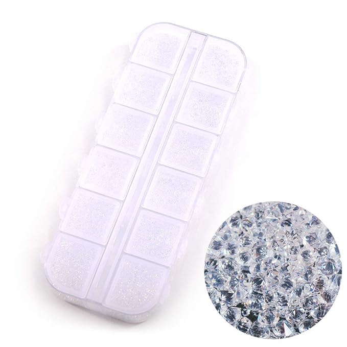 17280Pcs Micro Crystal Strass Glass Nail Art Rhinestones 1.1MM Mini Diamond Manicure DIY Accessories (white)