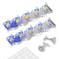 2 Sets Nail Stand for Press Ons Magnetic Acrylic Nail Holder with 100 Pcs Reusable Double Sided Stickers,for Artistic Nail Display Stand Home and Nail Salon Supplies, Sea Blue