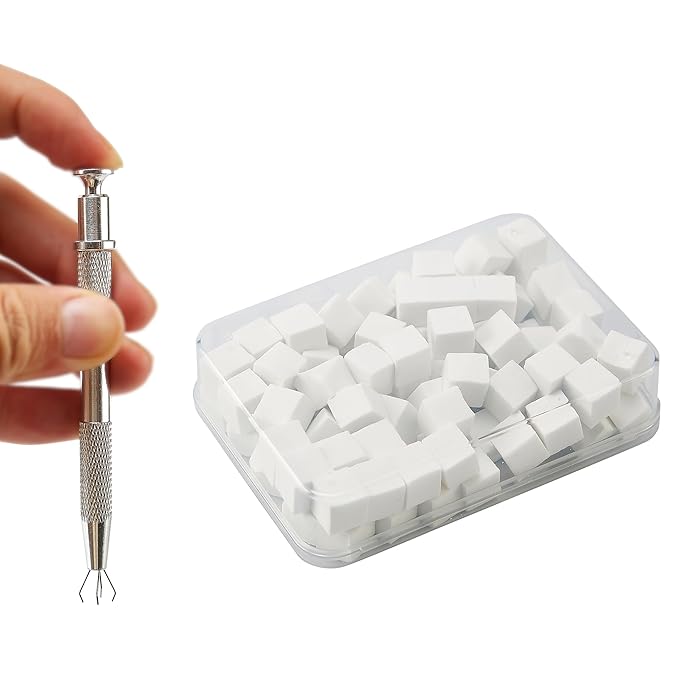 Nail Art Sponges Kit, 100 Pieces with Grabbing Pen, Ombre Nail Brush, Manicure Tools