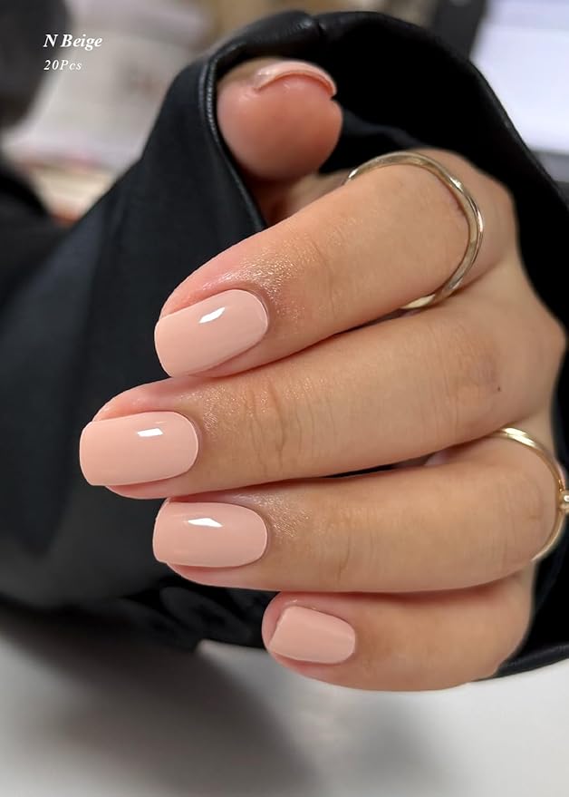 Semi Cured Gel Nail Strips (N Beige), Nude, 20 Pcs Gel Nail Wraps, Stickers, Salon Quality, Long Lasting, Works with Any UV Lamps