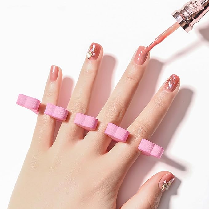 50pcs Toe Separators for Nail Polish, Soft Sponge Pedicure Toe Separators for Women Nail Polish, Premium Toenail Divider Polishing Tool Kit 5 Colors