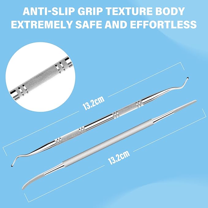 2PCS Ingrown Toenail File and Lifters, Upgraded Professional Surgical Safe Ingrown Toenail Removal Kit Ingrown Toenail Tool