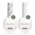 MelodySusie Hema Free Gel Polish Base and Top Coat Set, Tpo Free 2PCS 0.5 Fl Oz Long Lasting Soak Off UV No Wipe Glossy Top Coat and Base Coat for Nail Polish, Nail Art Design Manicure Kit Salon Home