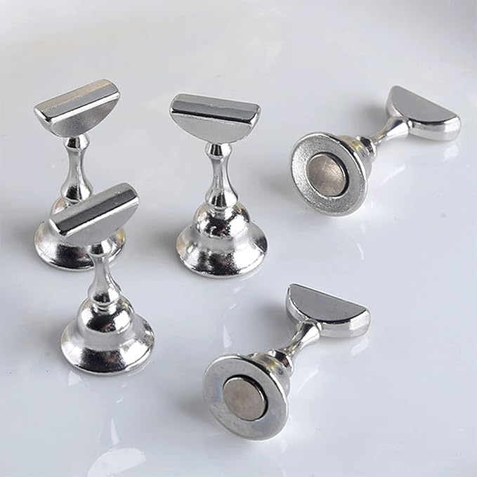 2Set Acrylic Nail Stands - Nail Holder & Display Stand for Painting, Durable Alloy, Highly Magnetic, DIY for Homes & Salons
