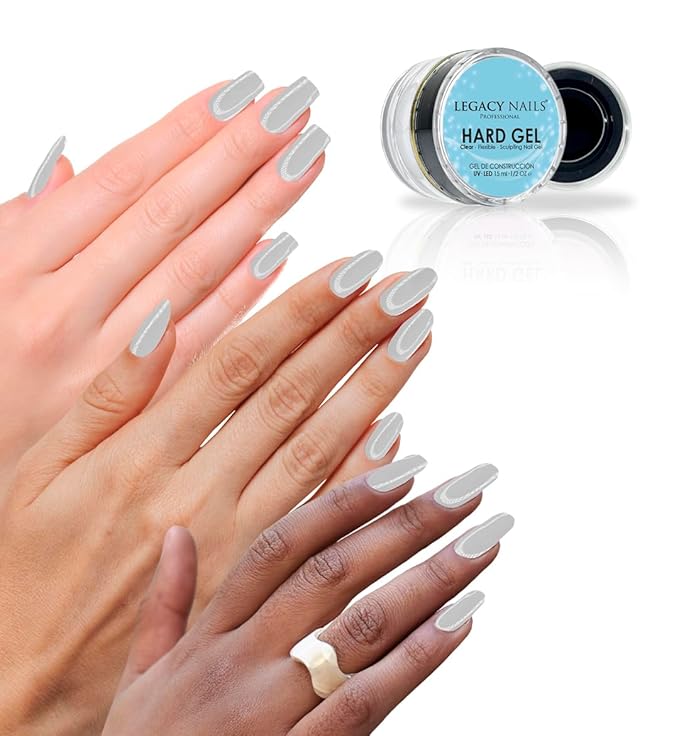 Legacy Nails Hard Builder Gel - Sculpt And Build Nail Extensions - Improve Damaged or Weak Nails - Lightweight, Strong and Long-wear - Professional Quality (Clear)