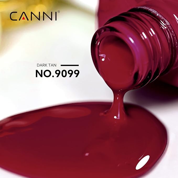 CANNI Dark Red Gel Nail Polish, 1Pcs Dark Burgundy Red Gel Polish Deep Cherry Red Color High Gloss Soak Off U V Nail French Nail Manicure Salon DIY