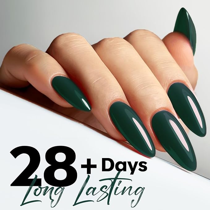 modelones Green Gel Nail Polish Deep Green Gel Polish Soak Off Foreset Nail Polish Manicure Gift 15 ML