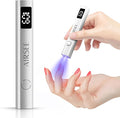 AIRSEE Cordless Mini Nail Lamp,Handheld UV Light with LCD Display for Gel Nails,Rechargeable USB Nail Dryer for Fast Cure,Rhinestone Glue Decoration,Gel Nail Strips at Home,Travel(Sliver)