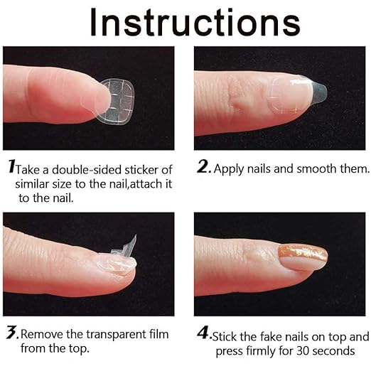 Mwellewm 1200 Pcs 50 Sheets Double Side Glue Nail Sticker for Press on Nail Sticky Tabs,Waterproof Breathable False Nail Tips Jelly Adhesive Tabs Nail Glue