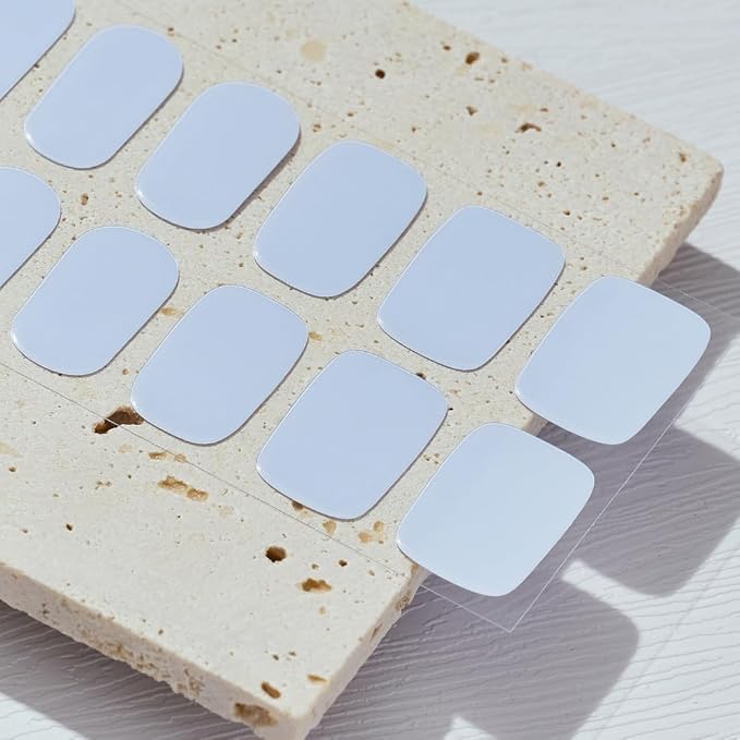 Arte Clavo Semi Cured Gel Nail Strips, 20 Pcs Gel Nail Stickers with UV Light Required, Salon Quality, Long Lasting, Easy Apply and Remove (Baby Blue)