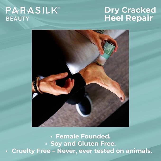 Parasilk Beauty Lemongrass Heel Repair Moisturizing Stick for Dry, Cracked Feet. Superior Antioxidant Oils & Wax Repair & Soften Dry Skin, Nighttime Foot Balm