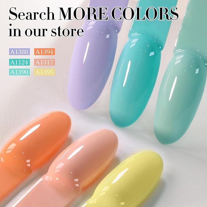 Double Rhythm 15ML Gel Polish Pure Sheer Same Color Same Bottle Soak Off Gel Polish Nail Art Manicure Salon DIY at Home for Women (Milky Orange-A1394)
