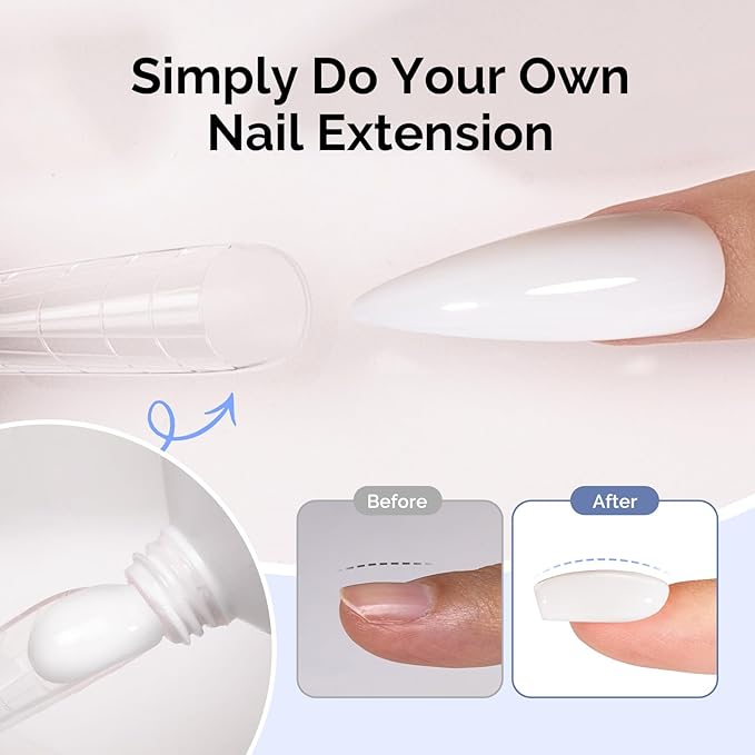 MelodySusie Poly Nail Extension Gel 60g Hema Free Soak Off UV Lamp Cured Nail Thickening Nail Art Design Manicure Gift for Women 013