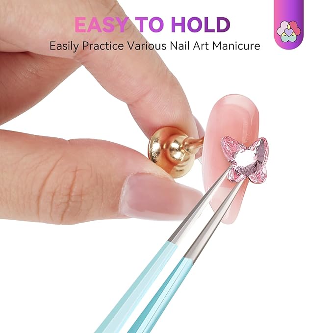 SAVILAND Nail Stand for Press Ons: 3 Set Nail Stand Nail Holder for Painting Nails with 40 Pcs Reusable Adhesive Putty Press on Nail Stand Stylish Glitter Nail Stand for Nail Art Tools Salon Manicure
