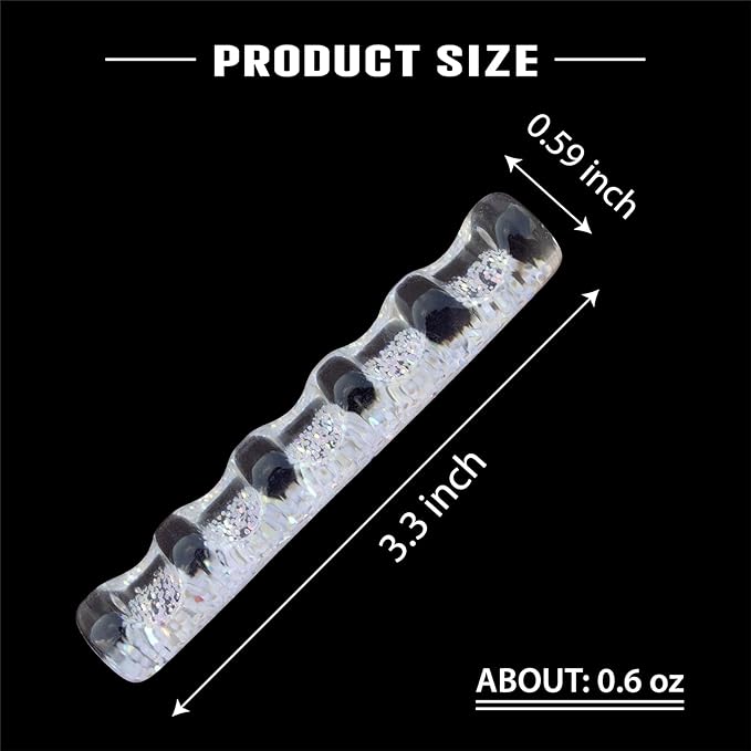 Acrylic Nail Art Brush Holder Stand - 5 Grids Crystal Clear Nail Brush Organizer, Perfect for Manicure and DIY Nail Art Pens, Brushes, and Tools (Clean+Gitter)