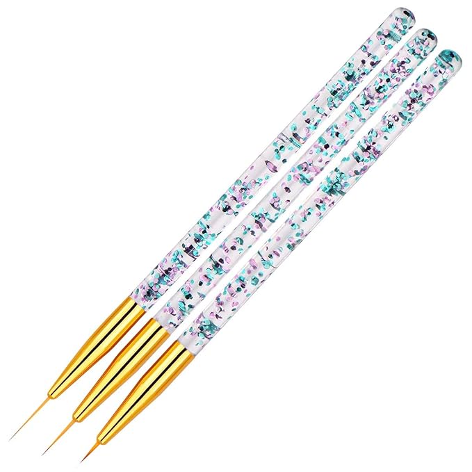 11 Pc Nail Art Brush Set - UV Gel Painting Pen, Flower & Gradient Designs, Liner Brushes