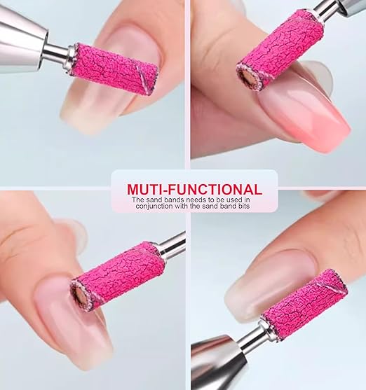 100Pcs Small Sanding Bands for Nail Drill, 80 120 180 240 Grit Mini Nail Sanding Bands with 3mm Mandrel Bit, Professional Nail File Set for Acrylic Gel Nails Manicure Pedicure