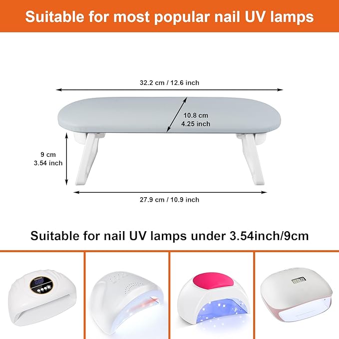 Diesisa Nail Arm Rest, Foldable PU Leather Nail Hand Rest For Nails Tech with Table Mat, Soft Hand Rest for Acrylic Nails/Nail Hand Pillow for Manicure Salon Use