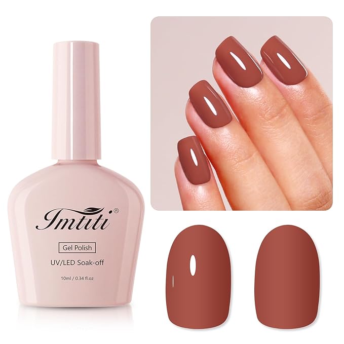 Imtiti 10ML Chocolate Moose Nail Gel Polish Soak Off LED UV Brown Gel Polish DIY at Home Salon Art Gift for Women Girls 1PCS