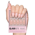 Glamnetic Press On Nails - Gold Standard | Semi-transparent, Glossy Gold French Tip Nails, Salon Quality | 15 Sizes - 30 Nail Kit with Glue