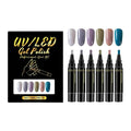 Nail Polish Pens Set 6 Pcs Gel Nail Polish Pens Set Long Lasting Portable Fingernail Toenail Gel Pen (03)