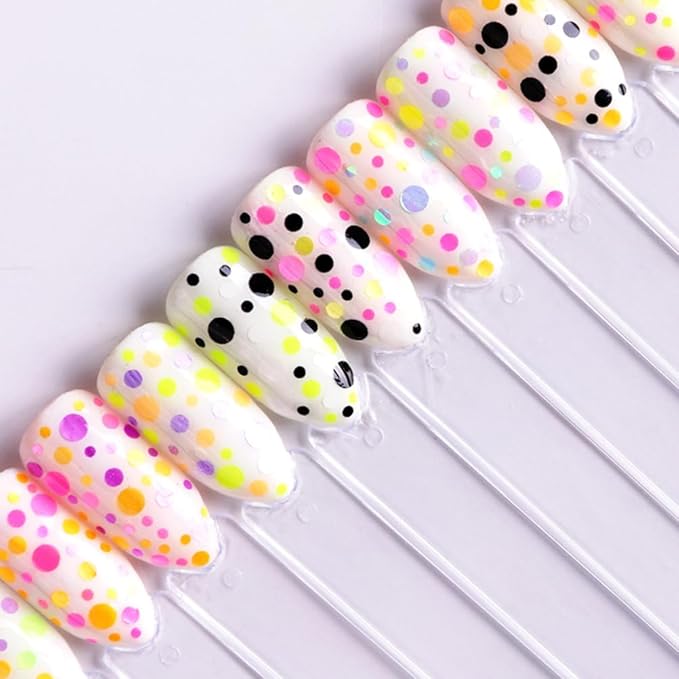 3 Boxes Circle Stickers Gem Stickers Round Nail Glitter Nail Decorations Glitter Paillette Nail Stickers for Nail Art Jewelry Kit Thin Nail Sequins Round Stickers Variety Decorate