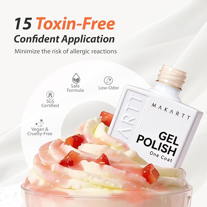 Makartt Ultra-Pigmented Gel Nail Polish Nude 15ml, One N'Done Nude Gel Polish One-Coat Soak Off High-Gloss Ceramic Shine, Salon-Grade UV Nail Art Manicure DIY Salon Home - Stay Neutral