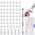 100Pcs Soft Nail Sponges for Ombre, Gradient Effect White Nail Art Sponges With Grabbing Pen 6Pcs Wedge Sponges Aura Nails Ombre Nail Brush Professional Accessories Manicure Salon Supplies